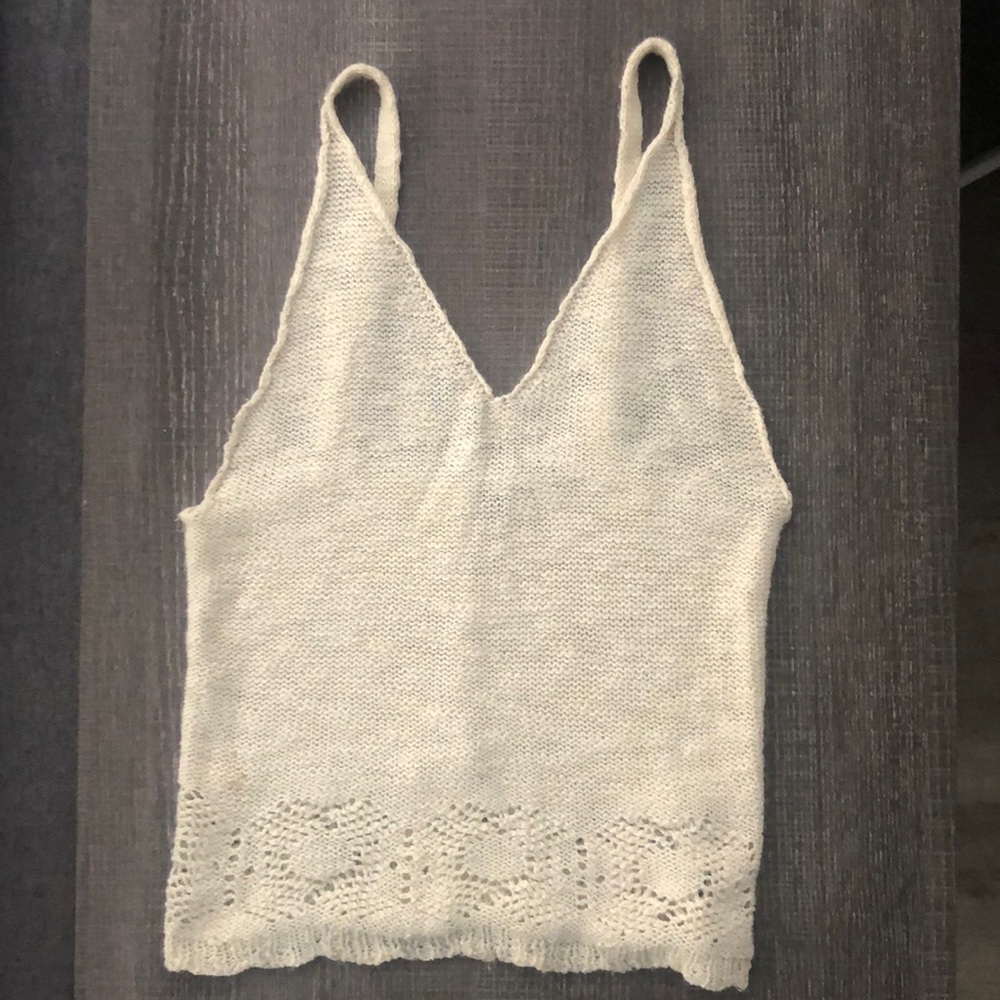 Brandy Melville crochet cream crop top